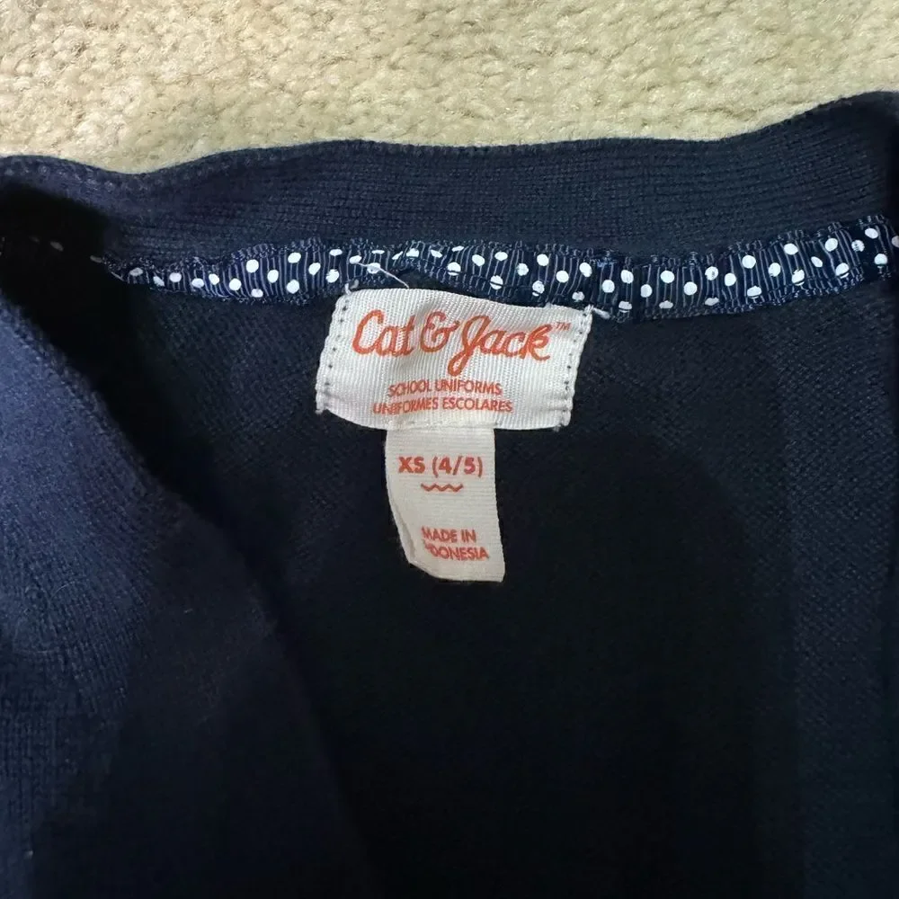 Girls Cat and Jack Cardigan Uniform Sz XS 4/5
